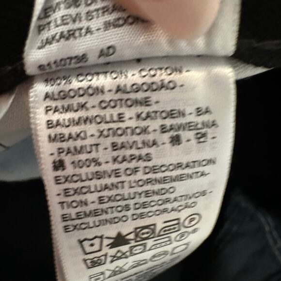 LEVI'S Men's 550 Relaxed Fit Jeans (Big & Tall) Size 46X32 In Black - Picture 15 of 16